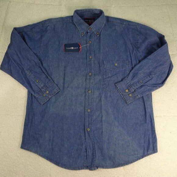NWT Ten West Denim Wear L/S Shirt Large NEW - Picture 1 of 7